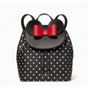 New Kate Spade Disney X Minnie Mouse Backpack Grain Leather Black
